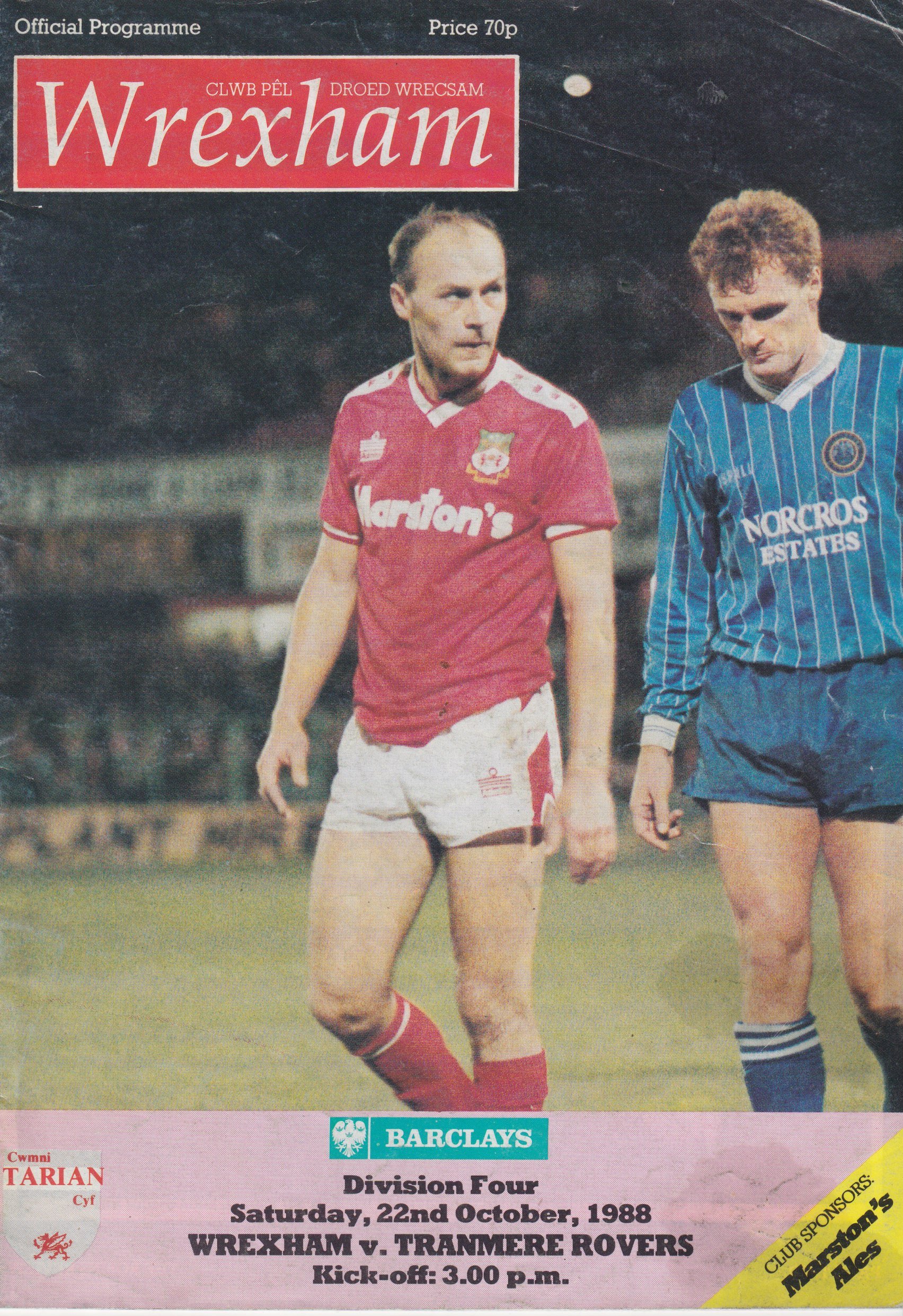 Wrexham v Tranmere Rovers match programme